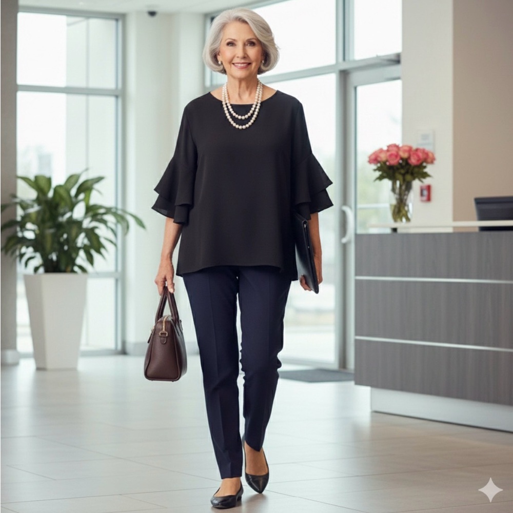 I.N. Studio Elegant Black Blouse